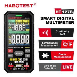 HABOTEST HT127A/B 디지털 멀티미터 자동 범위 DMM 볼트미터 트루 RMS NCV AC DC 전압계 6000 카운트 스마트 멀티테스터