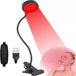 얼굴과 몸을 위한 U4GLORY 레드 라이트 테라피 각도 조절 및 클립이 가능한 18개의 LED 660nm 근적외선 홈