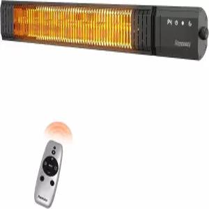파워스케일 적외선 히터 1500W 리모컨 포함 2.5초 즉시 열 및 메모리 기능 전기 4단 IP65 방수 - 차고