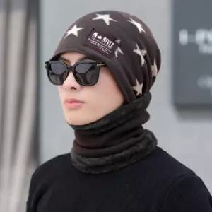 별미상품 남성 넥워머+비니 세트 브라운 보온아이템