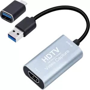 맥베이젤 4K HDMI 비디오 캡처 카드 USB C 라이브 스트리밍/게임/녹음용 장치 어댑터 포함 1080p 60fps 3.0