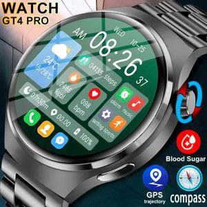 스마트워치 남성용 시계 4 Pro AMOLED HD 화면 블루투스 통화 GPS NFC 심박수 혈당 2024 신제품