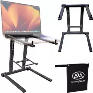 여행 가방 포함 AXA AXCESSABLE DJ 노트북 스탠드 최대 15인치 및 20파운드 휴대용 접이식 알루미늄 조립