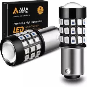 알라 라이팅 BAY15D 2057 1157 LED 스트로브 브레이크 전구 퓨어 레드 7528 1154 3496 깜박이는 스톱 램프
