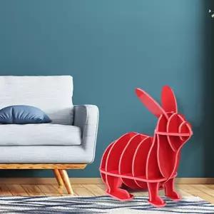 별미상품 DIY 토끼 선반책장 레드 어린이수납장