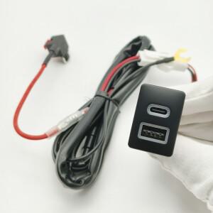 차량용 USB 충전기 PD 퀵 차지 QC3.0 휴대폰 어댑터 콘센트 단추 미쓰비시 아웃랜더 이클립스 크로스 L200