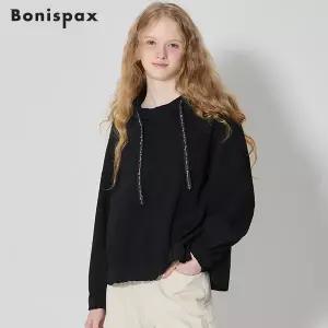 보니스팍스Bonispax 기모 절개 커팅 후드 티셔츠 택가격 179000원