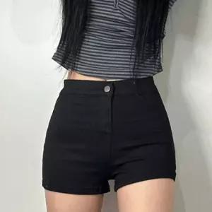 숏 가을 무지 기본 팬츠 착붙핏 바지 여성 반바지 검정  블랙 여름 여자 스판 핫팬츠