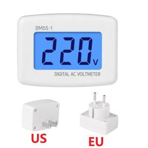 디지털 전압계 EU 미국 플러그 전압 측정기 소켓 테스터 LCD 디스플레이 110V 220V 벽 패널 DM55-1