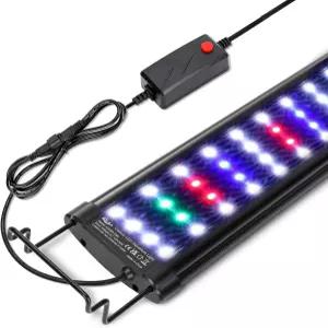 AQQA 수족관 조명 풀 스펙트럼 LED 어항 12-54인치 조절 가능한 멀티 컬러 화이트 블루 레드 그린 확장