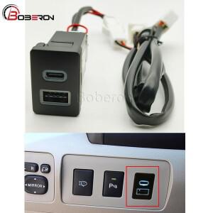 Toyota 신차 USB 충전기 PD 고속 QC3.0 듀얼 유형 C 어댑터 버튼에 적합