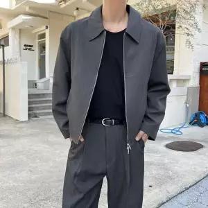 프리미엄 블루종 크롭 자켓 봄 가을 남자 하객룩 셋업