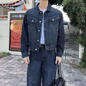 남자 청자켓 크롭 숏 데님 자켓 청청세트