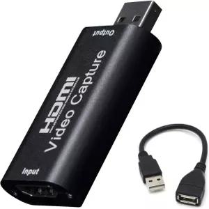 DSLR 캠코더 액션캠(블랙)을 통한 라이브 비디오 스트리밍 녹화를 위한 BlueAVS HDMI-USB 캡처 카드 1080P