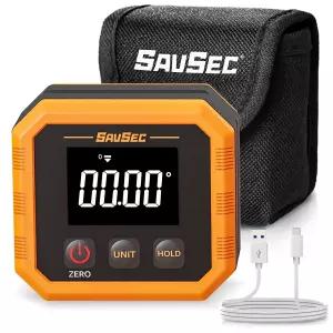 SAVSEC 충전식 디지털 앵글 파인더 마그네틱 백앤베이스가 있는 게이지 0.1 정확도 각도기 경사각계 목공
