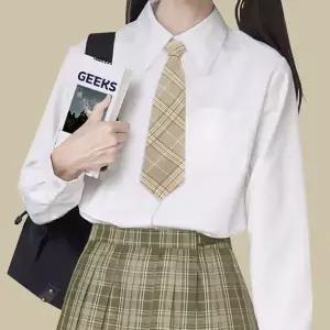 [하프클럽/알티피아]교복 체크 자동 넥타이 베이지 자동넥타이 타이