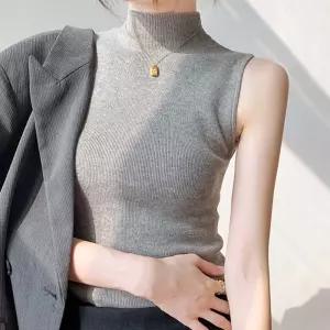 목폴라 반폴라 민소매 터틀넥 나시 이너목티 반목니트