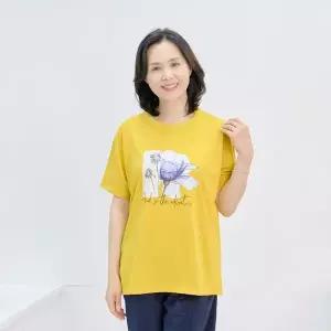 [마미소]아트오브 라운드 셔츠 여름 면 반팔 심플 기본 단색 엄마 할머니 빅사이즈 40 60.._P399205661