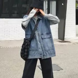 워싱 데님 루즈핏 베스트 레이어드 오버핏 진조끼