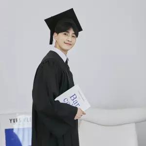 교복몰 남녀공용 졸업 학사모 단품 사진 사진용 남성 여성 학생용 검정 모자 다용도