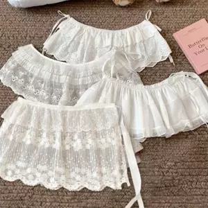 프릴 레이스 랩 스커트 여성 레이어드 포인트 치마 눈꽃송이 z-08F48