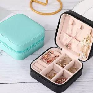 PU가죽 비드벨벳 휴대용 MINI 보석보관함 블랙 주얼리소품 패션잡화 귀걸이 반지 z-F7108