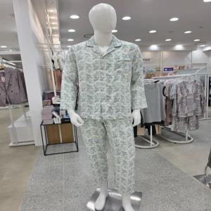 [비비안]남성용 플라워 패턴 이중 거즈 파자마 세트  MP8798A LGR_SH