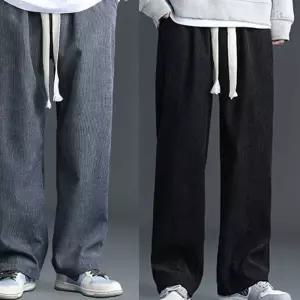 남자 대학생 캠퍼스 룩 밴딩 와이드 팬츠 데일리 코디 바지 e-4A9F0