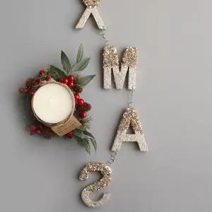 펄글자 X-MAS 걸이 장식 크리스마스 성탄 트리 꾸미기 기타장식용품 이니셜가랜드 A-D290C