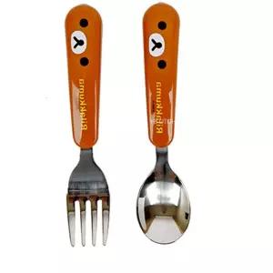 리락쿠마 스푼포크세트-브라운 유아스푼포크 어린이집선물 유아스텐식기 아동식기 아기선물 E-9026D