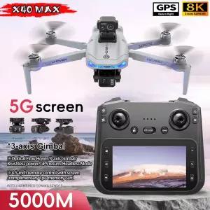 X40 PRO GPS 드론 8K HD 카메라 3축 짐벌 항공 촬영 5G WIFI 브러시리스 장애물 회피 FPV 낚시 드론 RC 쿼