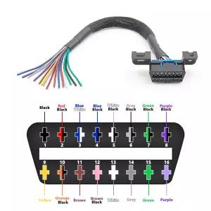 10cm/30cm DIY 16핀 J1962 OBD2 연장 케이블 남성-여성 자동차 진단 자동차 도구 OBD 2 커넥터 케이블