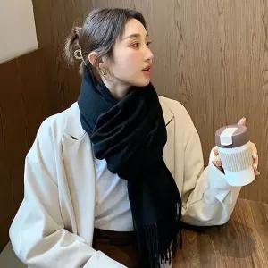 에어로에디션즈 컬러 캐시미어 머플러 겨울 여성 퍼 목도리 넥 워머