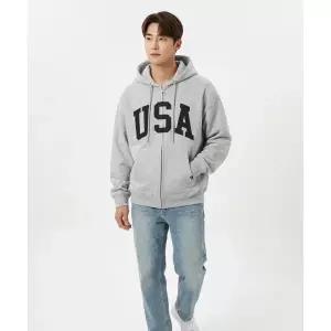 WHO.A.U USA Hood Zip-up(Over-fit) / WHMZG4992U