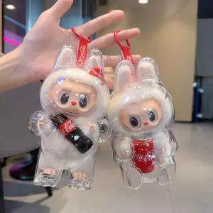 아크릴 라부부 투명 케이스 키링 보호 전용 인형