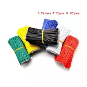 120 개/대 24AWG 주석 도금 브레드 보드 PCB 솔더 케이블 24AWG 8cm 플라이 점퍼 와이어 주석 도체 와이어