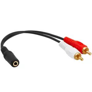 SW0021 ST3.5(F)-RCA(M)2 변환케이블 3.5잭을 2RCA숫스테레오젠더 오디오 마이크 음향 영상 이어폰 RCA 연