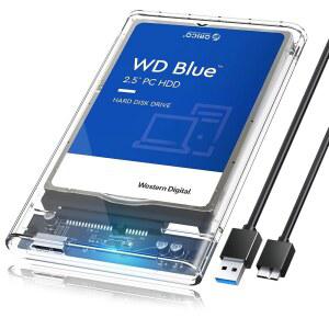 ORICO 2.5'' 외장 하드 드라이브 인클로저 USB 3.0 TO SATA III 무공구 클리어 디스크 케이스 2.5인치 7MM 9.5MM HDD SSD 최대 6TB 지원 UASP(2139U3)