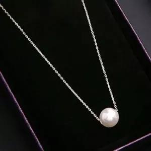 정품 14K 크리스탈 제작 진주 목걸이 42cm 직장인목걸이