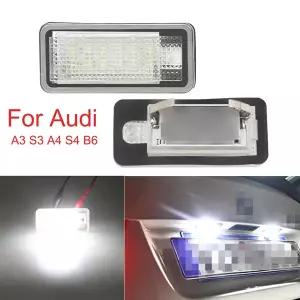 2pcs LED 번호판 빛 아우디 A3 A4 S4 RS4 B6 B7 A6 RS6 S6 C6 S5 Q7 A8 S8 Avant Canbus 오류 번호판 램프