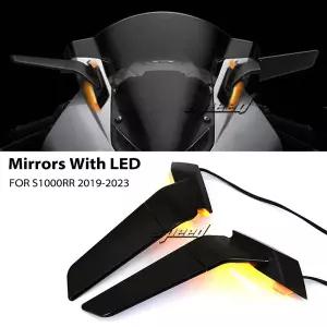 BMW S1000RR S1000 RR S 1000 RR s1000rr 2019-2024 2023 용 LED 방향 지시등이있는 오토바이 백미러 후면