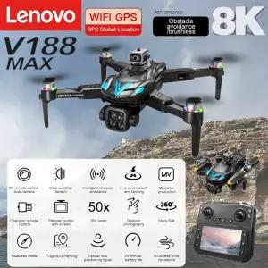 레노버 V188MAX 드론 4K 프로페셔널 8K HD 3중 카메라 5G WIFI 브러시리스 모터 쿼드콥터 접이식 항공 촬영