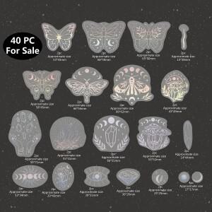 40pcs 홀로그램 반짝이 스티커 물병에 대 한 애완 동물 투명 이는 방수 장식 전사 술 Scrapbooking 노트북
