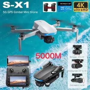 S-X1 신형 드론 스크린 탑재 3축 짐벌 손떨림 방지 4K 항공촬영 브러시리스 모터 RC 쿼드콥터 5G GPS 8K HD