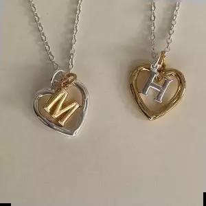 쥬얼리 (925 Silver) Love combi initial necklace A 22