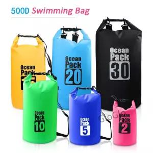 500D 방수 수영 가방 드라이 자루 2/5/10/15/20/30L 기어 보트 낚시 래프팅