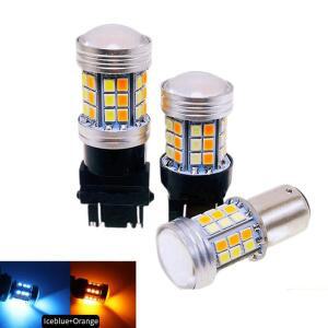듀얼 컬러 T20 LED 자동차 전구 7443 W21/5W 1157 BAY15D 45Smd Led T25 P27/7W  브레이크 램프 DRL 방향지