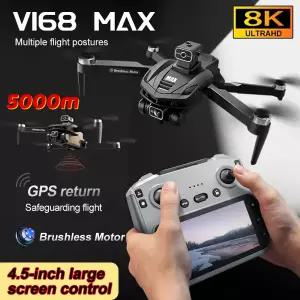 NEW V168 MAX GPS 드론 전문가용 8K 항공 장애물 회피 대형 스크린 리모컨 접이식 브러시리스 드론