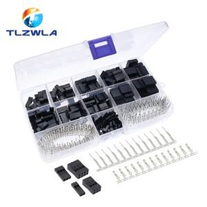 620PCS  커넥터 2.54mm  케이블 점퍼 와이어 핀 헤더 하우징 키트  수 압착 + 암 터미널