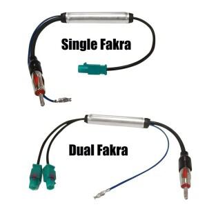 자동차 특수 라디오 안테나 AM/FM 신호 증폭기 폭스 바겐 용 듀얼 Fakra RF 공중 어댑터